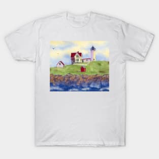 Nubble Lighthouse Cape Neddick York Maine T-Shirt